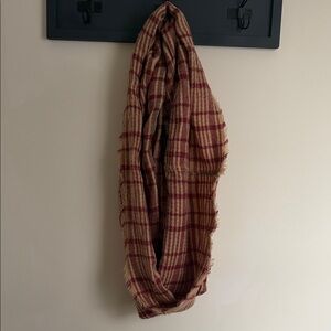 Elegant Checkered Scarf - Red, Green, and Tan